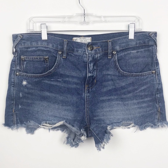 Free People Pants - Free People High Rise Raw Hem Cut Off Shorts